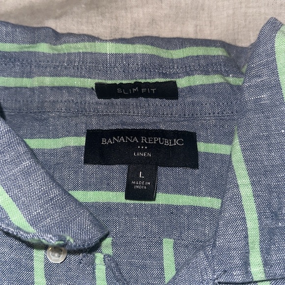 Banana Republic Striped Camp Shirt - Slim Fit (L) - Picture 3 of 4
